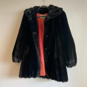 Vintage Oversized Gradient Faux Fur Coat
